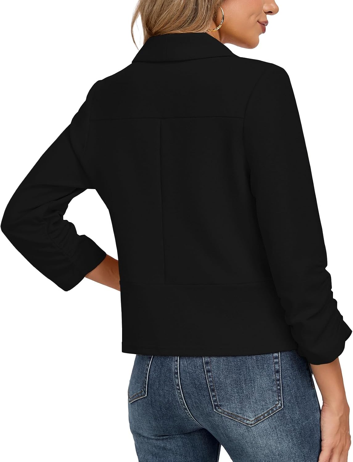 3/4 Sleeve Blazer with Lapel Collar - 图片 4