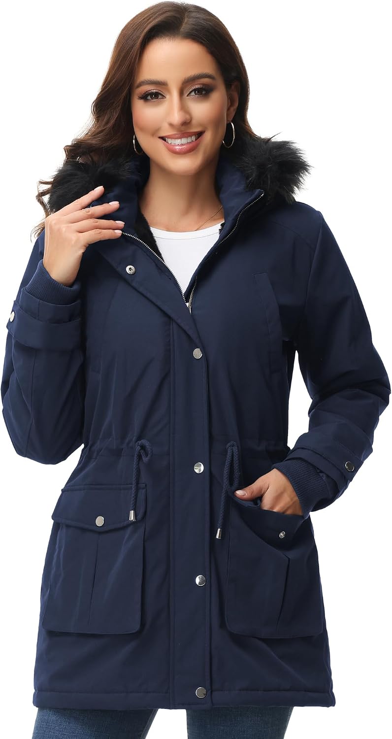 Women's Fleece Lined Winter Overcoat