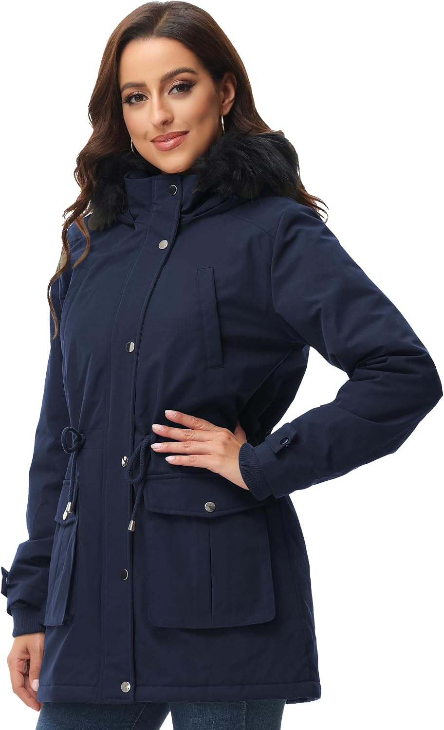 Women's Fleece Lined Winter Overcoat - 图片 2