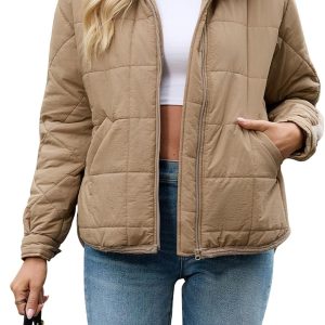 Quilted Puffer Jacket with Pockets