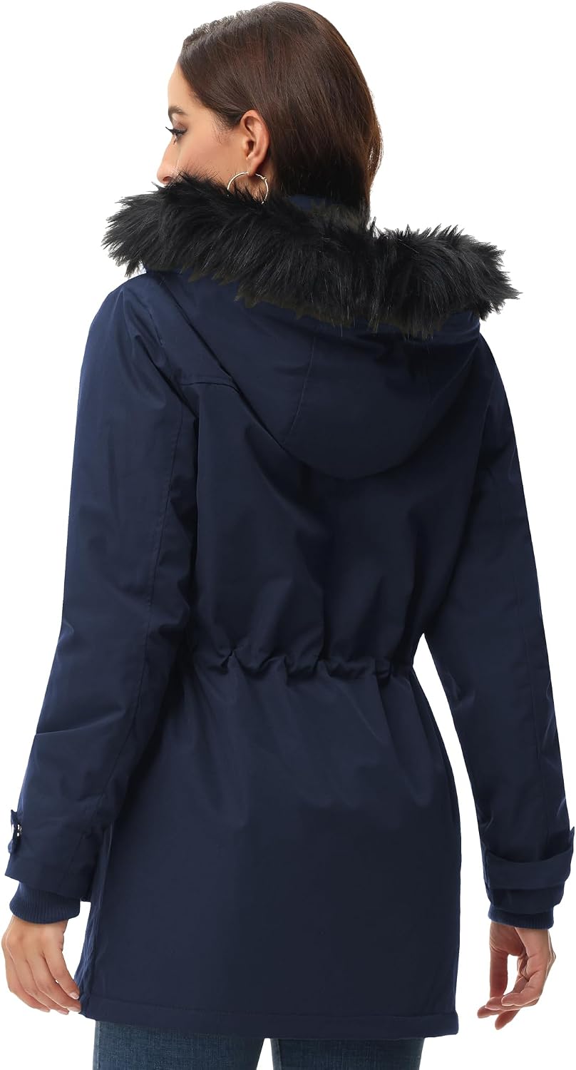 Women's Fleece Lined Winter Overcoat - 图片 3