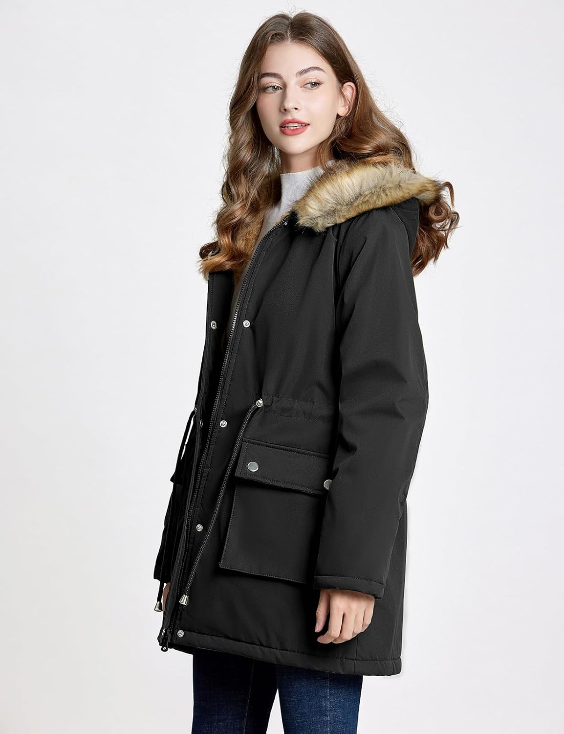 Water-Repellent Fleece-Lined Overcoat