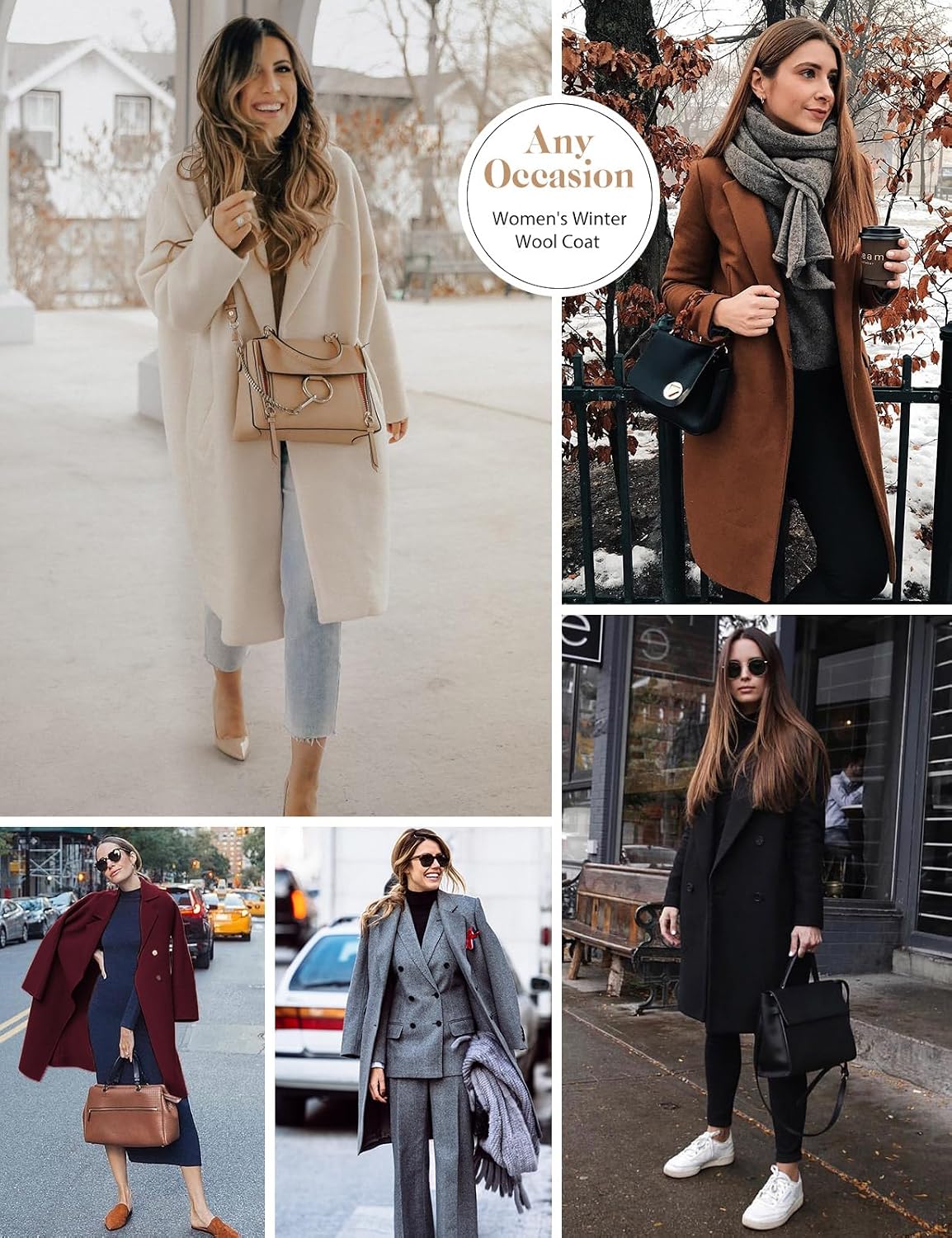 Double-Breasted Wool Blend Pea Coat - 图片 4