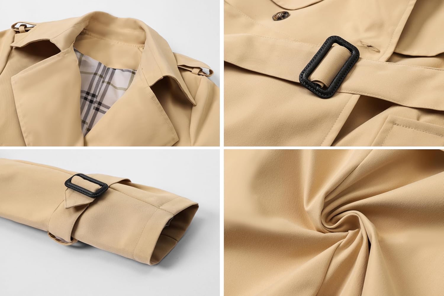 Double-Breasted Water-Repellent Trench Coat - 图片 5