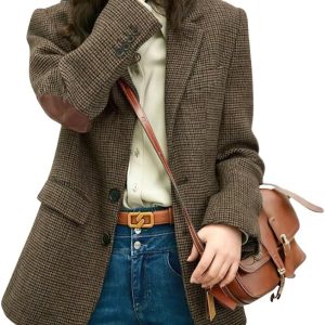 Plaid Single Breasted Blazer